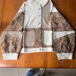 POL Cream Textured Knit Top